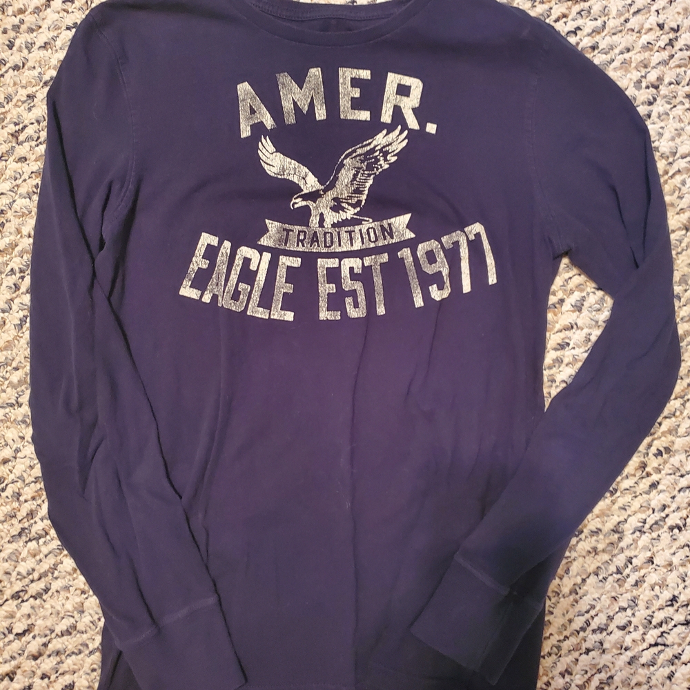 American Eagle Outfitters Athletic Fit Tee - Dark Blue